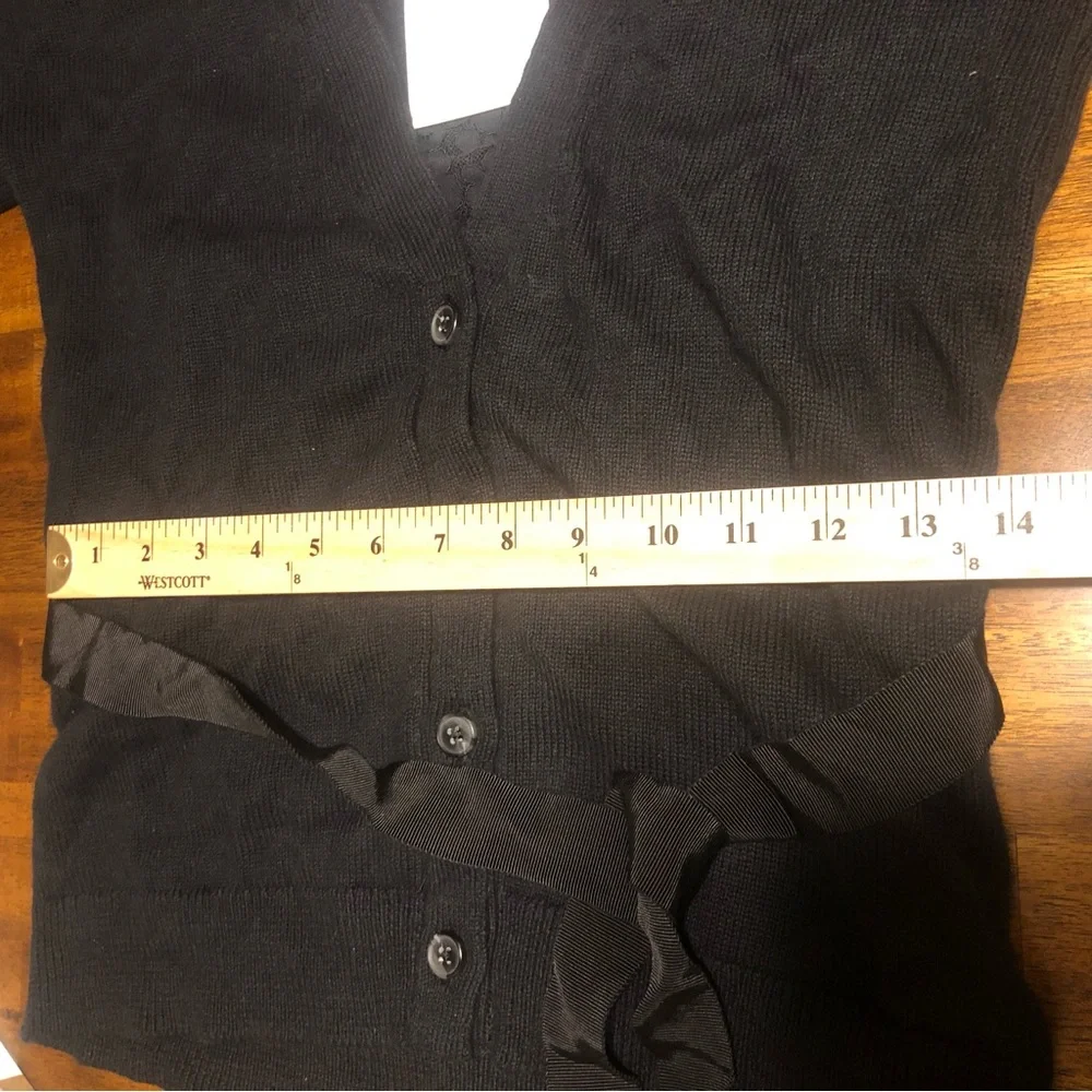 NWT $298 Joie Ferlinka Lace Insert Wrap Sweater Cardigan in Caviar - size XS!
